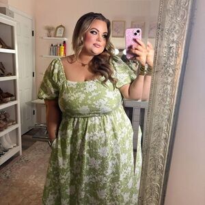 Green Floral Women's Dress